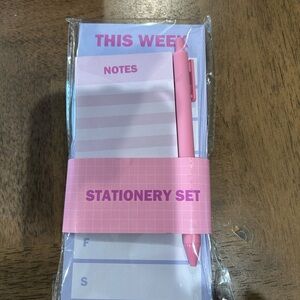 Pink Stationery Set with Notepad and Pen